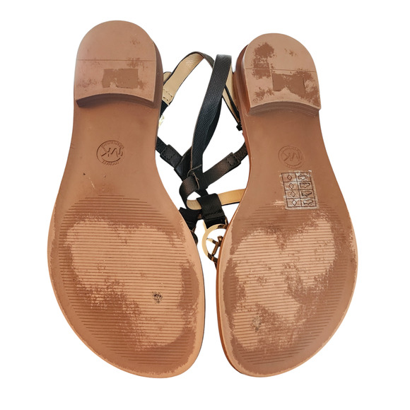 Michael Kors Casey black Leather Sandal 8 Med - Picture 2 of 7